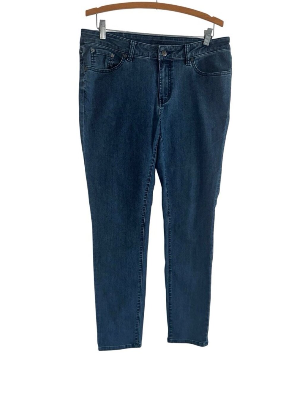 Prana Womens Kayla Mid Rise Skinny Jeans Sz 12 Dark Wash Stretch Capsule